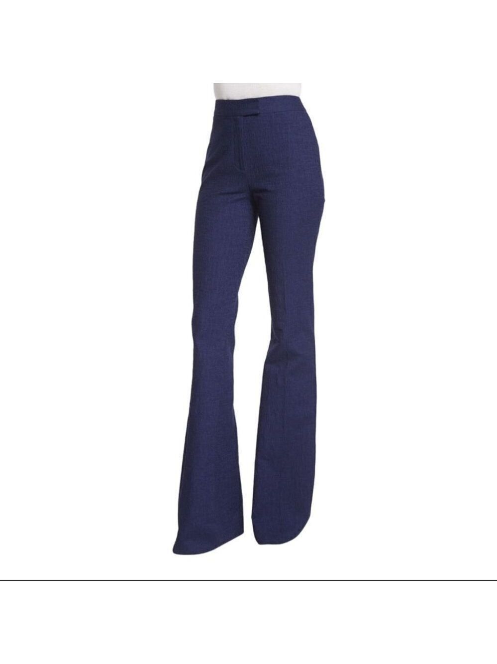 ** DVF Diane Von Furstenberg Nicola Midnight Blue Wide Leg Pants Size 14